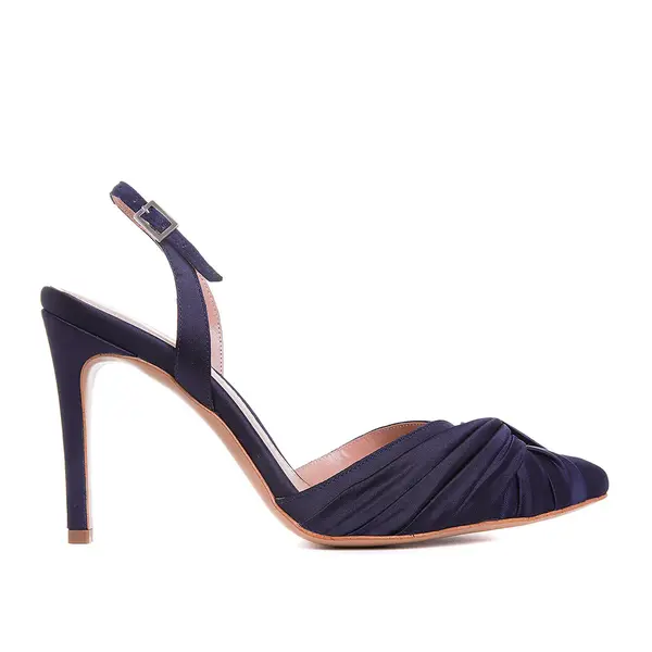 Pantofi Ana Satin, Bleumarin - 36 / 9.5 cm