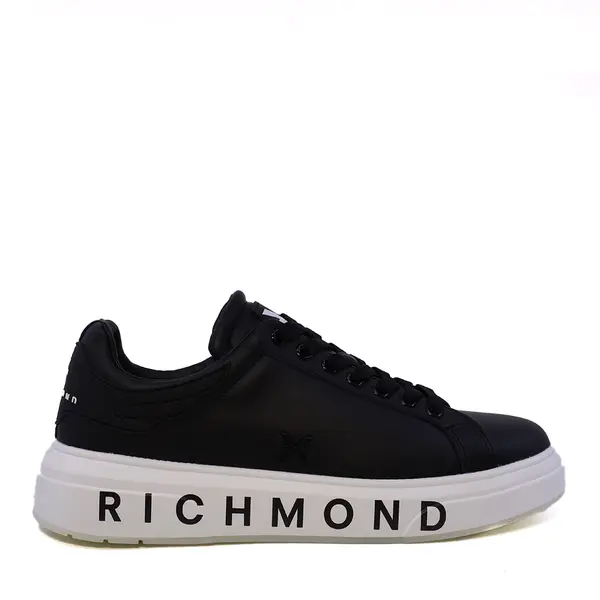 Pantofi bărbați JOHN RICHMOND negri din piele cu logo metalic 2260BP29101N