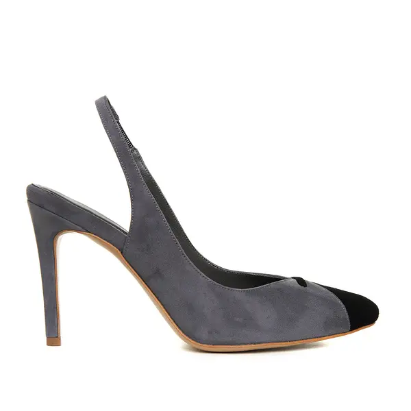 Pantofi Beatrice, Piele Intoarsa, Gri - 34 / 8 cm