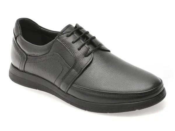 Pantofi BITE THE BULLET negri, BRL901, din piele naturala