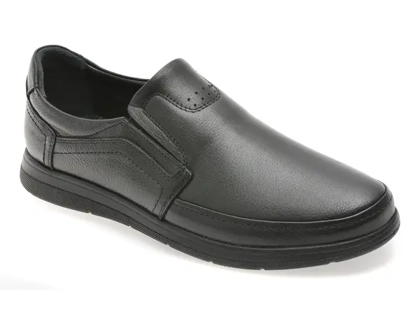 Pantofi BITE THE BULLET negri, BRL902, din piele naturala