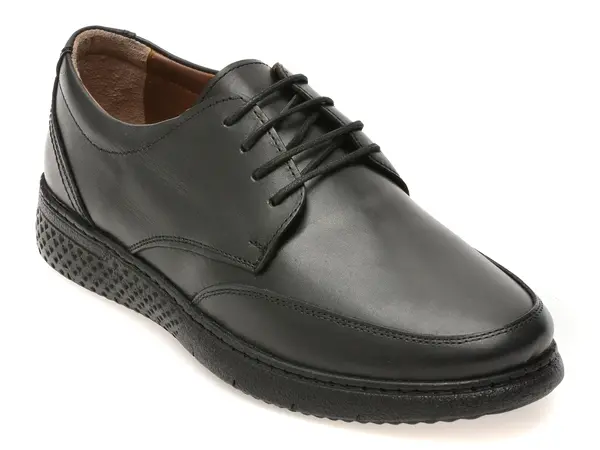 Pantofi BITE THE BULLET negri, RZ002, din piele naturala