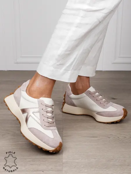 Pantofi Casual dama din Piele Naturala cu model special CRL1551 BEJ