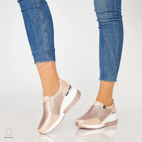 Pantofi Casual Dama Piele Naturala CRL0072 AURIU