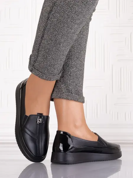 Pantofi casual Negrii dama din Piele Ecologica Assia