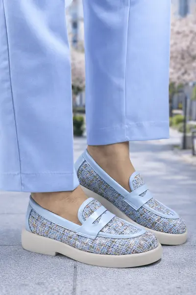 Pantofi Casual Premium din Piele Albastri si Ketten - ODE BLU