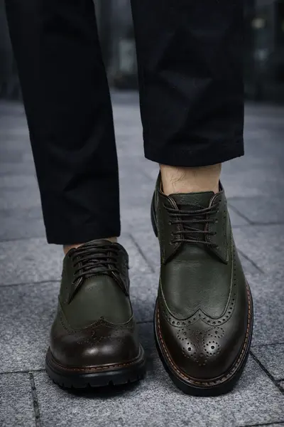Pantofi Casual tip Oxford din Piele Verde - OWEN GREEN