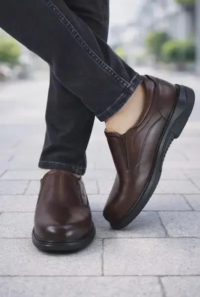 Pantofi Confort din Piele Maro Fara Siret - DR FLEXER 1