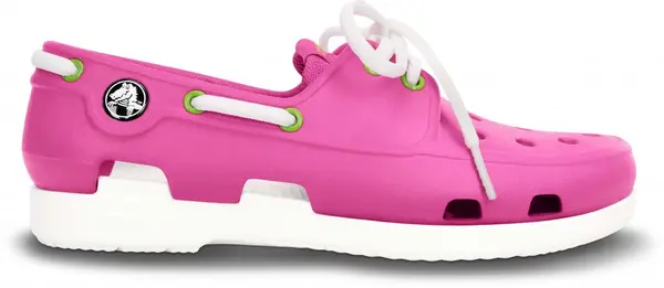 Pantofi Crocs Kids' Beach Line Lace Boat Shoe Roz - Fuchsia