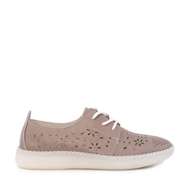 Pantofi cu perforații femei Benvenuti taupe din piele 1311DPF4100TA