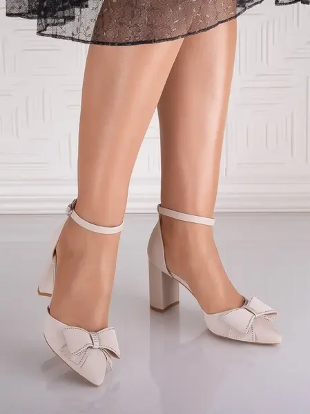 Pantofi dama Bej din Piele Ecologica Grasela