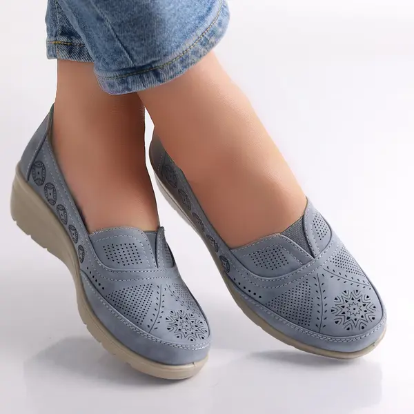 Pantofi dama casual Albastri din Piele Ecologica Dinda