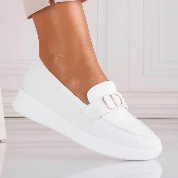 Pantofi dama Casual Albi din Piele Ecologica Ulmira