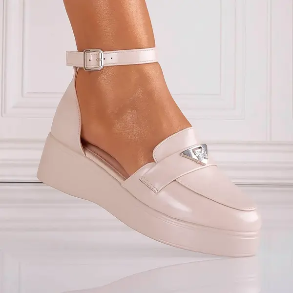 Pantofi dama Casual Bej din Piele Ecologica Kenia