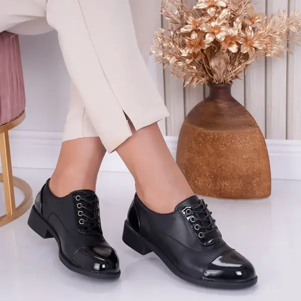 Pantofi dama casual Negri din Piele Ecologica Erin