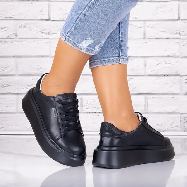Pantofi dama casual Negri din Piele Naturala Arselia
