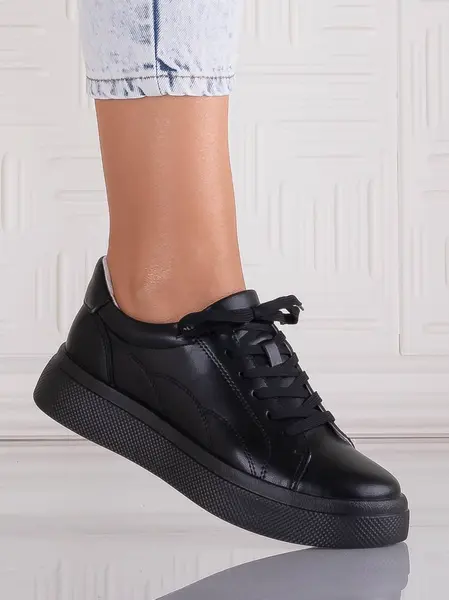 Pantofi dama casual Negri din Piele Naturala Carisna