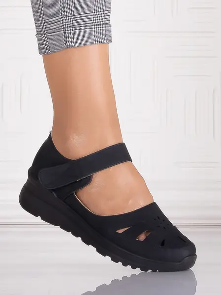 Pantofi dama casual Negrii din Piele Ecologica Yosama