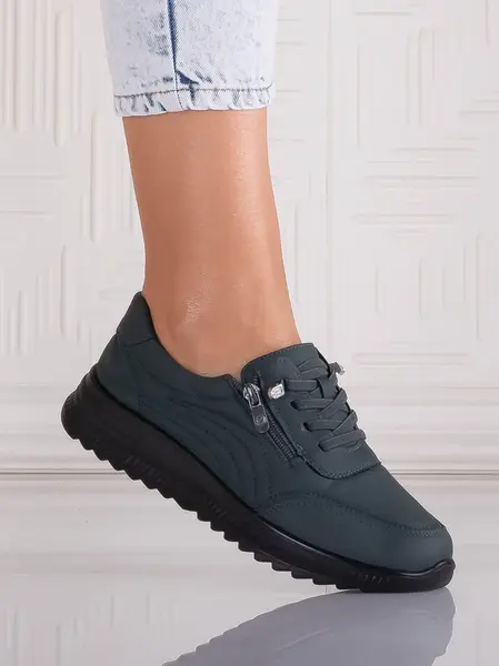 Pantofi dama Casual Verzi din Piele Ecologica Savira