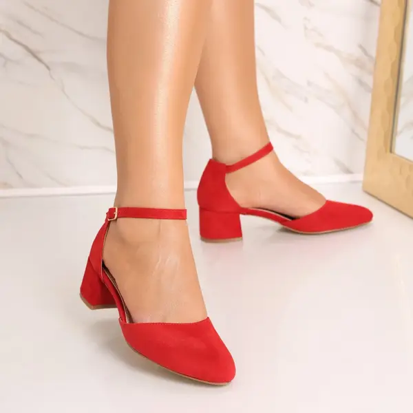 Pantofi dama Rosii din Piele Ecologica Intoarsa Maila