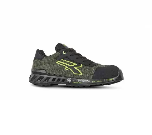 Pantofi de protectie cu bombeu aluminiu si lamela, S1P ESD Robin U-Power, culoarea negru 46, NEGRU-VERDE