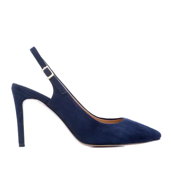 Pantofi Decupati Alice Piele Intoarsa, Bleumarin - 38 / 8 cm