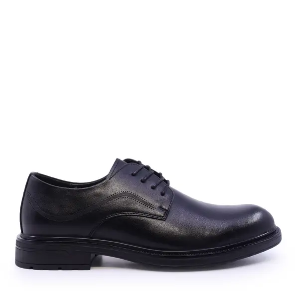 Pantofi derby bărbați Benvenuti negri din piele 3851bp028n