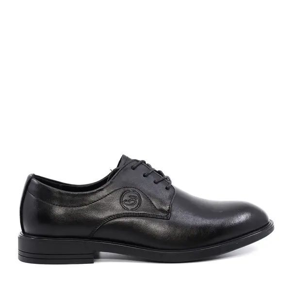 Pantofi derby bărbați Benvenuti negri din piele 3851BP081N