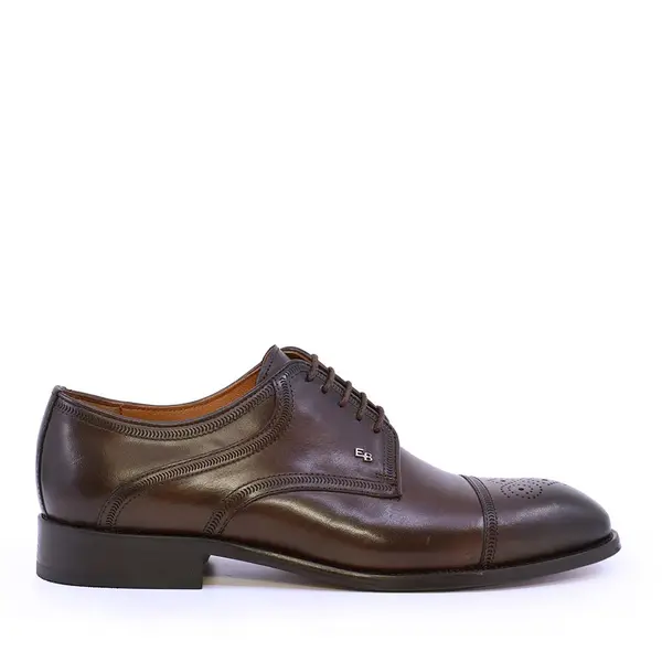 Pantofi derby bărbați Enzo Bertini maro din piele naturală 3689bp1459m