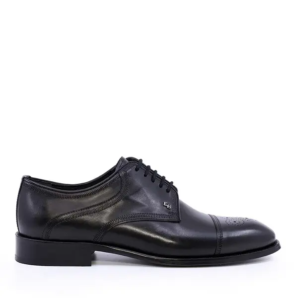 Pantofi derby bărbați Enzo Bertini negri din piele naturală 3689bp1459n