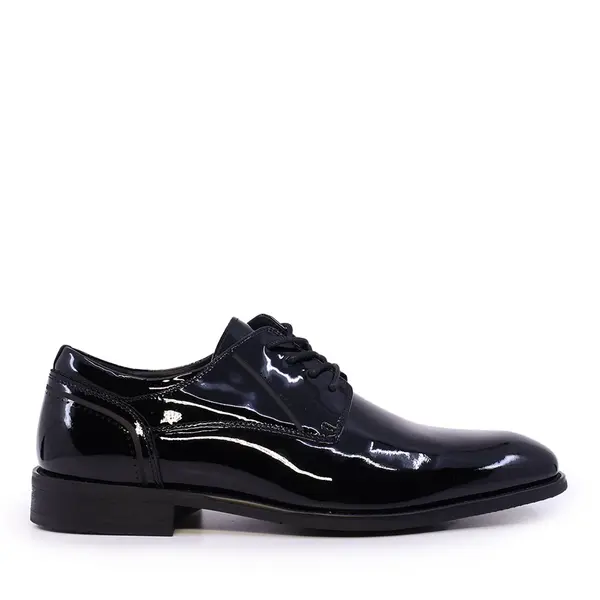 Pantofi derby bărbați Luca di Gioia negri din piele lăcuită 2931BP56508LN