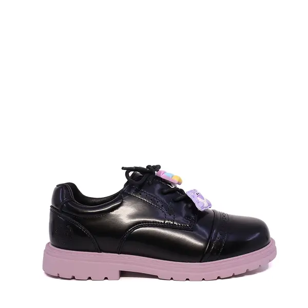 Pantofi derby fetițe Benvenuti negri din piele naturală 3790FP010N
