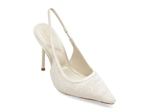 Pantofi eleganti ALDO albi, PEARLESCENT 121, din material textil