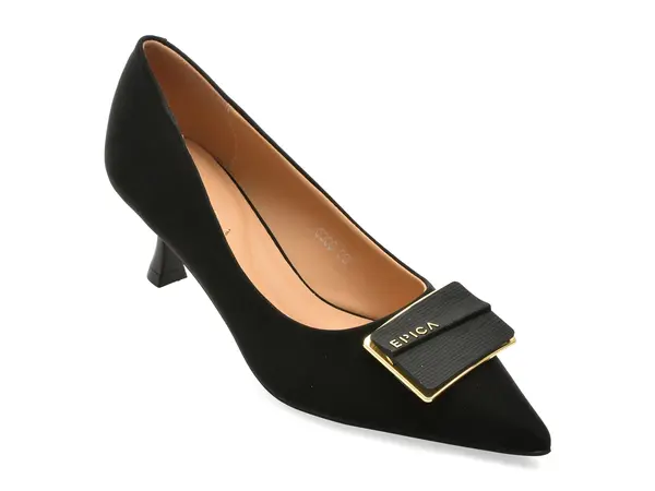 Pantofi eleganti EPICA negri, 6308, din piele ecologica