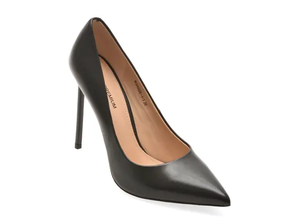 Pantofi eleganti EPICA PREMIUM negri, 249836, din piele naturala