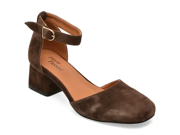 Pantofi eleganti FLAVIA PASSINI maro, A324, din piele intoarsa
