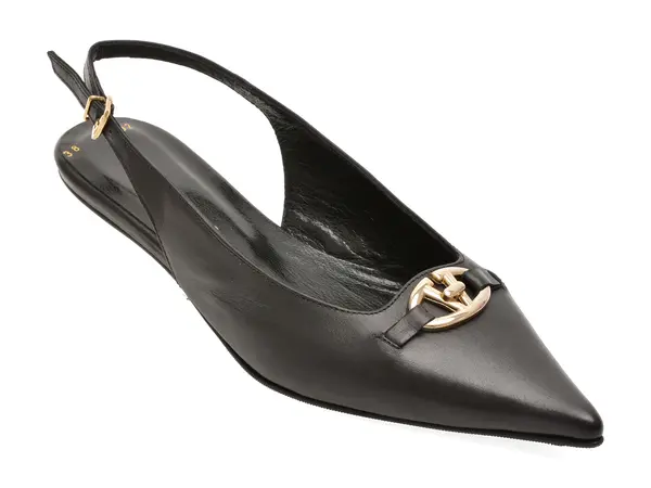 Pantofi eleganti GOLD DEER negri, 432102, din piele naturala