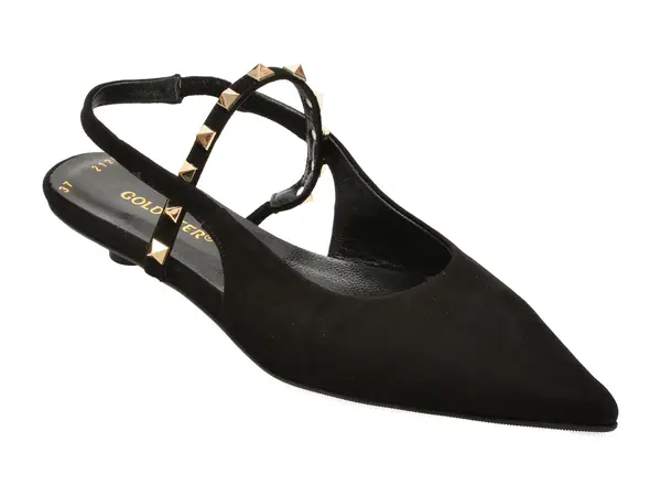 Pantofi eleganti GOLD DEER negri, 432120, din piele intoarsa