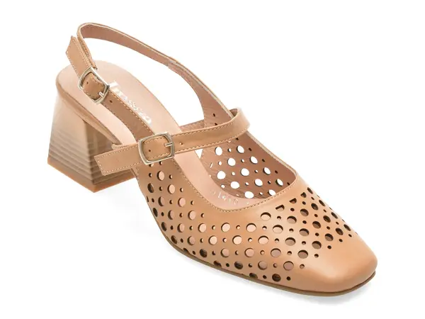 Pantofi eleganti IMAGE bej, 3510141, din piele naturala