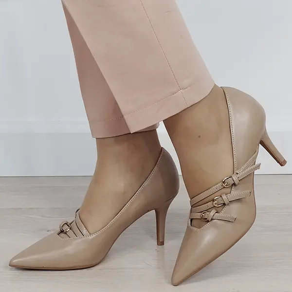 Pantofi eleganti kaki deschis 5509 01