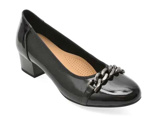Pantofi eleganti KARISMA negri, JI60009, din piele naturala lacuita
