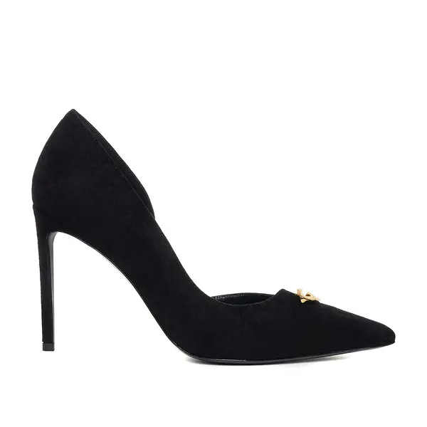 Pantofi Emma Piele Intoarsa, Neagra - Premium Collection - 38 / 10 cm