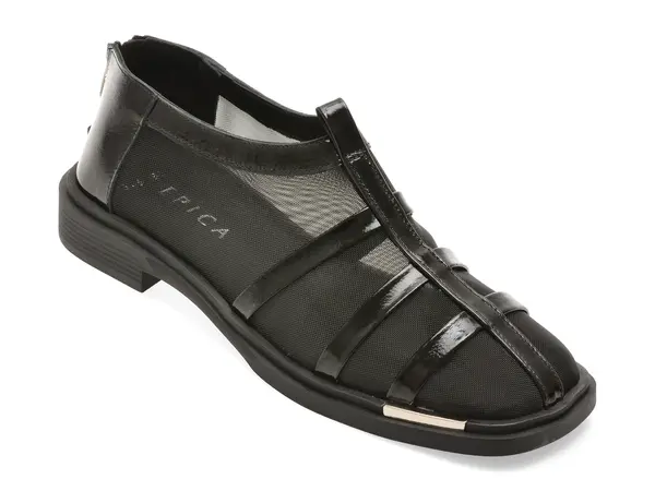 Pantofi EPICA negri, 3941345, din material textil si piele naturala