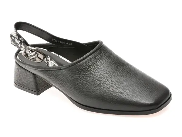 Pantofi EPICA negri, XT393, din piele naturala