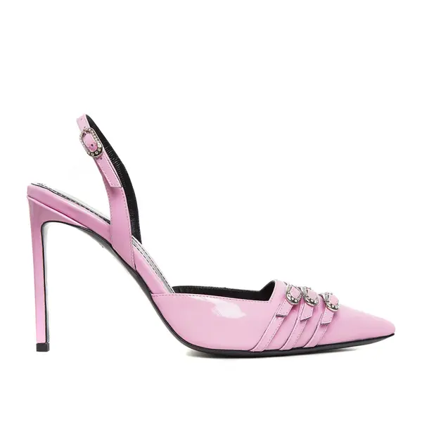 Pantofi Gina Piele Lacuita, Roz - Premium Collection - 35 / 10 cm