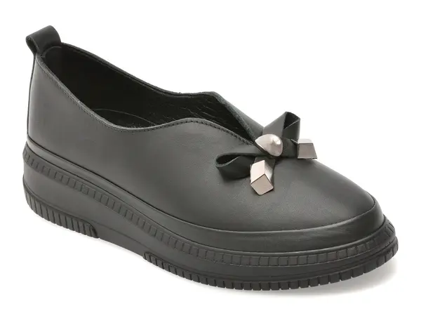 Pantofi GOLD DEER negri, 212618, din piele naturala
