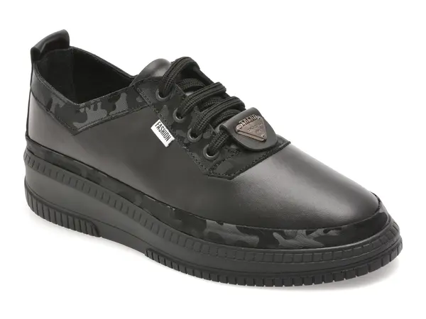 Pantofi GOLD DEER negri, 212668, din piele naturala