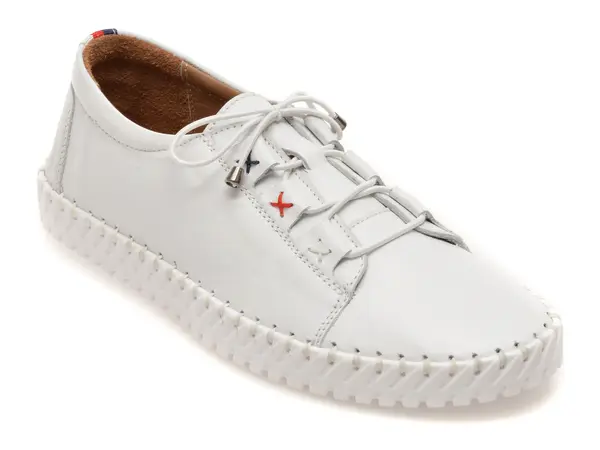 Pantofi GRYXX albi, EV2950, din piele naturala