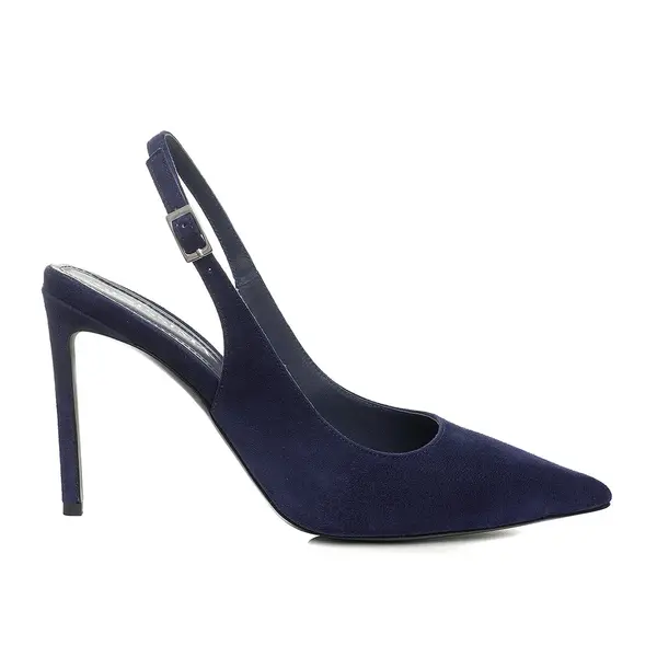 Pantofi Lavinia Piele Intoarsa, Bleumarin - Premium Collection - 37 / 10 cm