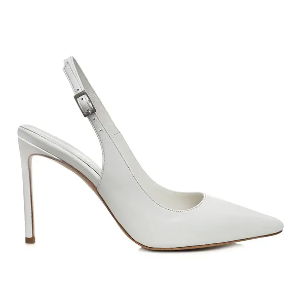 Pantofi Lavinia Piele Lacuita, Albi - Premium Collection - 41 / 10 cm